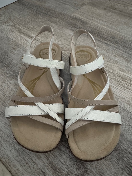 Abeo Shoes - ABEO Biosystem size 8 Sandals - White & Tan Strappy Women’s Sandals